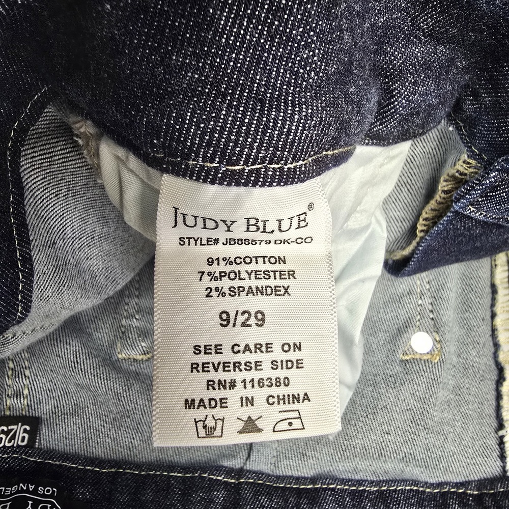 Judy Blue 9/29 Jeans Dark Denim High Waist Straight Flare Leg Western Bohemian - Picture 10 of 11